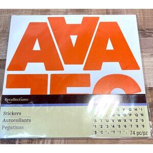 Recollections Orange Alphabet & Number Stickers 74 Pc Set 359829